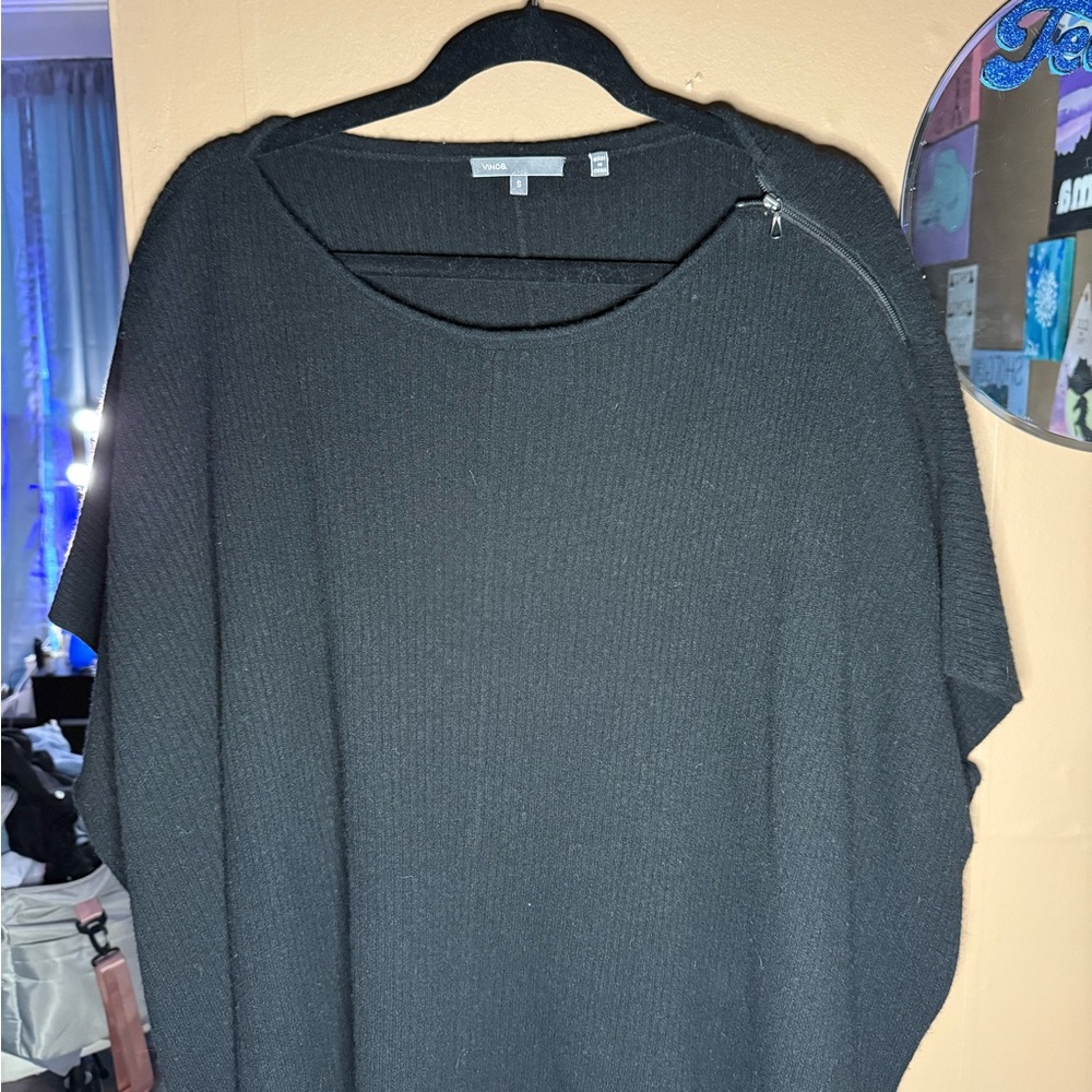 Vince Black Cashmere Poncho Sweater